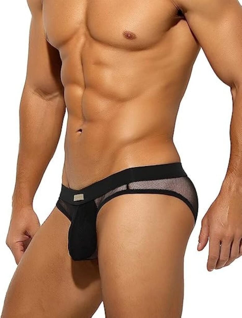 Arjen Kroos Mens Breathable Mesh Underwear Sexy Low Rise Sheer Briefs