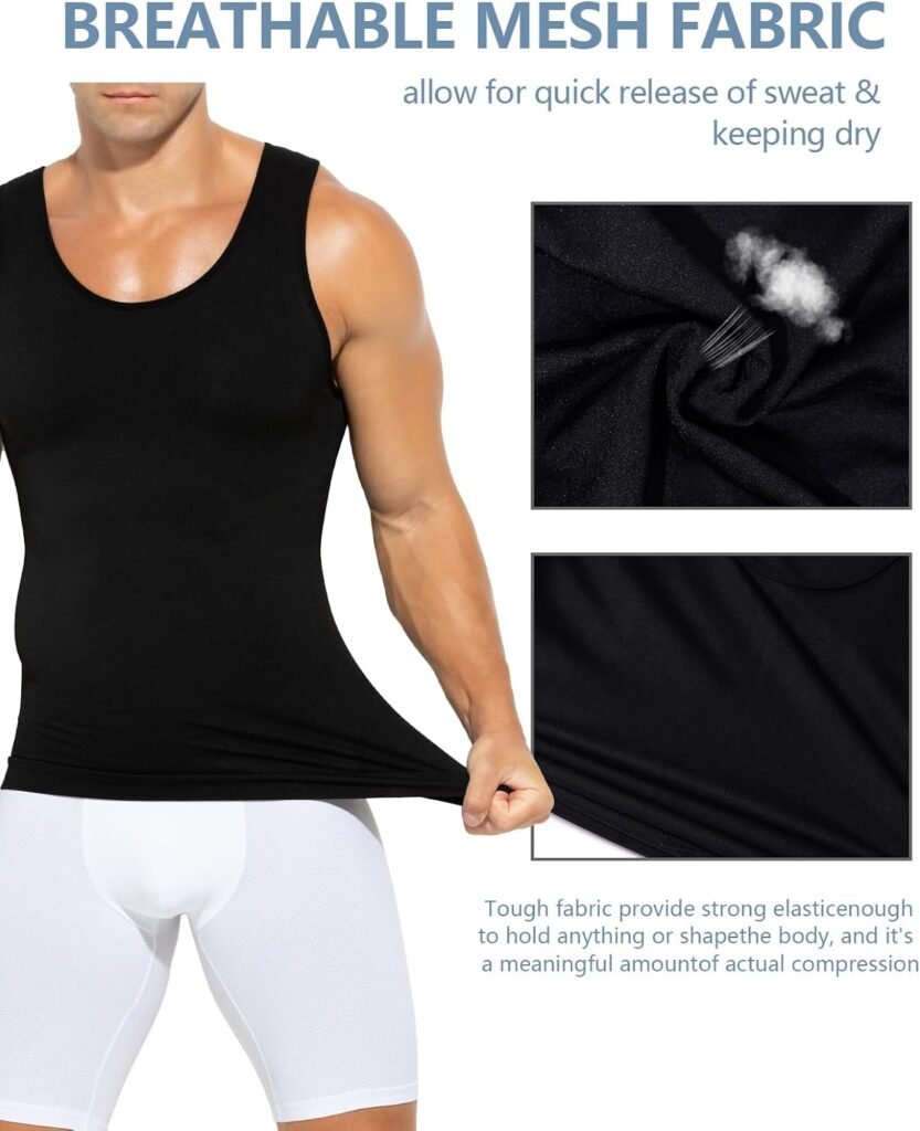 Arjen Kroos Mens Compression Shirt Slimming Body Shaper Tank Top Undershirts Tummy Shapewear