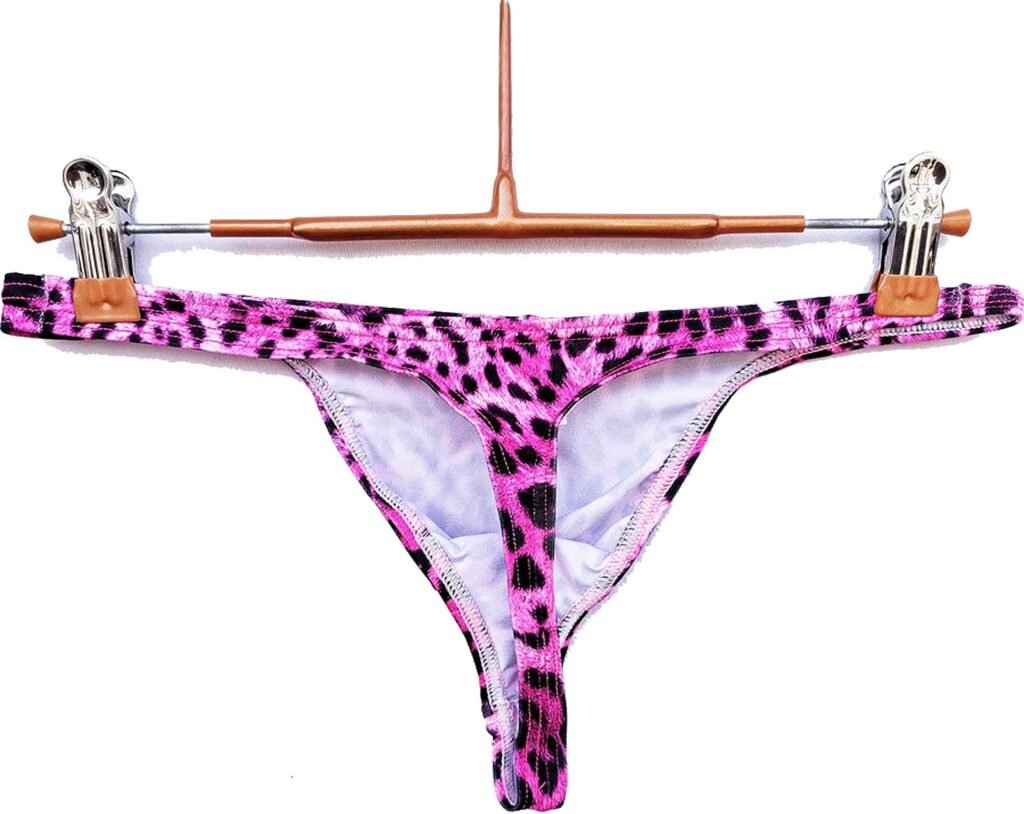 Faringoto Mens Leopard Thong Underwear Bikini Low Rise Brief