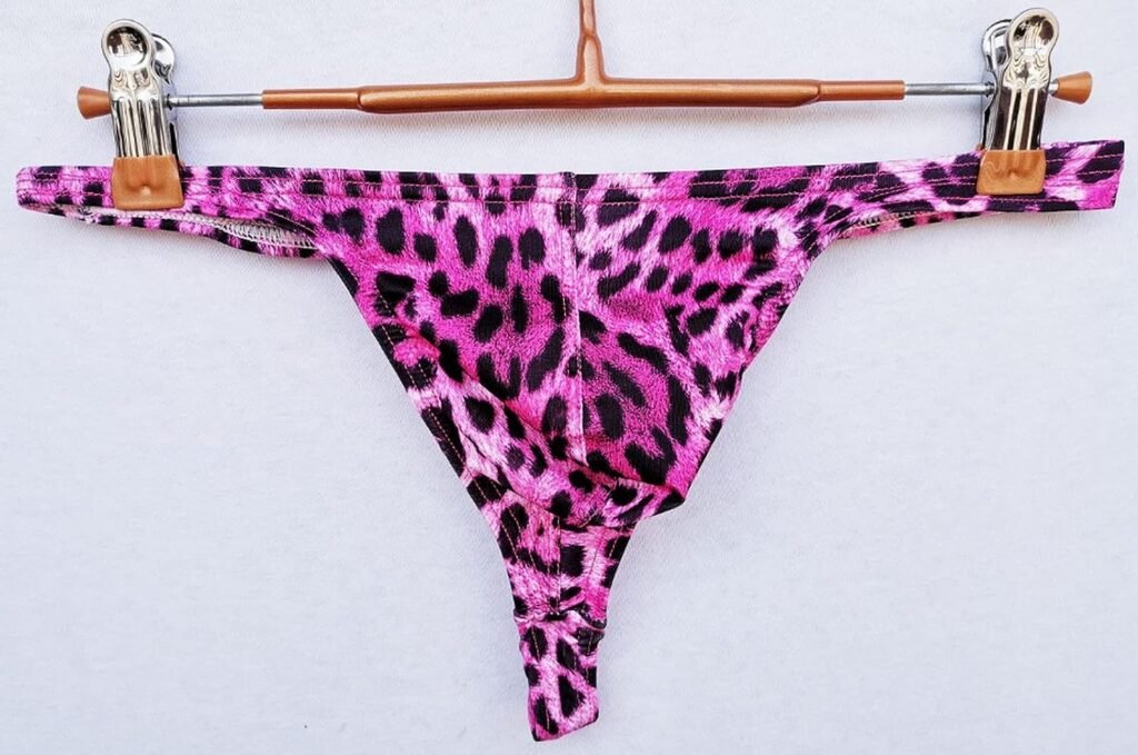 Faringoto Mens Leopard Thong Underwear Bikini Low Rise Brief