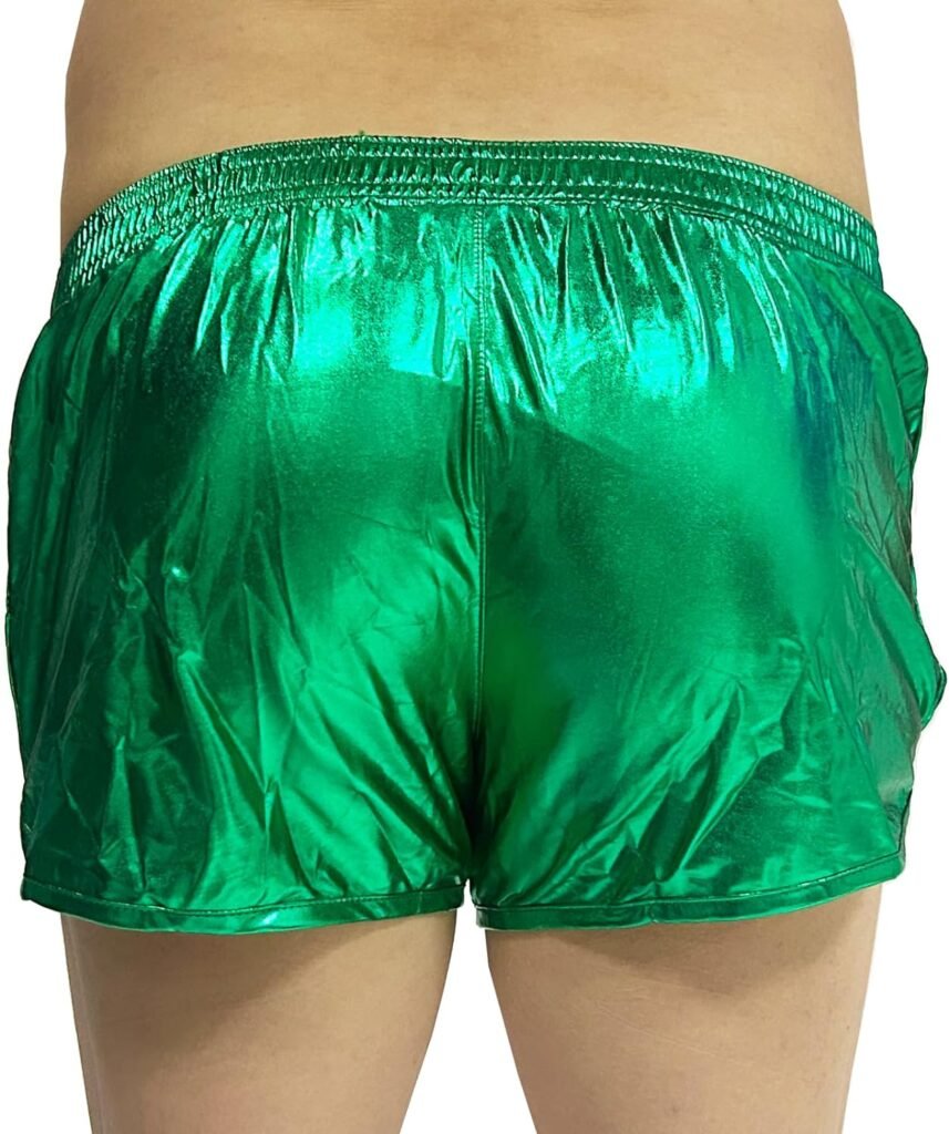 KKmeter Mens Holographic Metallic Boxer Shorts Low Rise Sport Loose Lounge Swim Trunks Swimwear