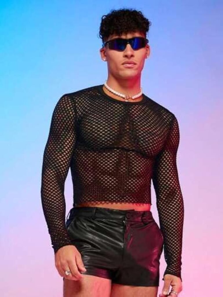 Mens Sexy Leather Shorts Rave Hot Short Pants with Pockets