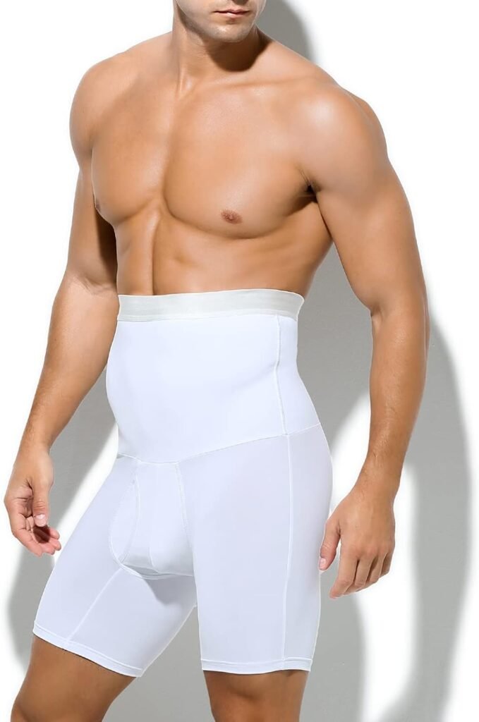 Mens Tummy Control Shorts High Waist Compression Shapewear Leg Underwear Boxer Briefs