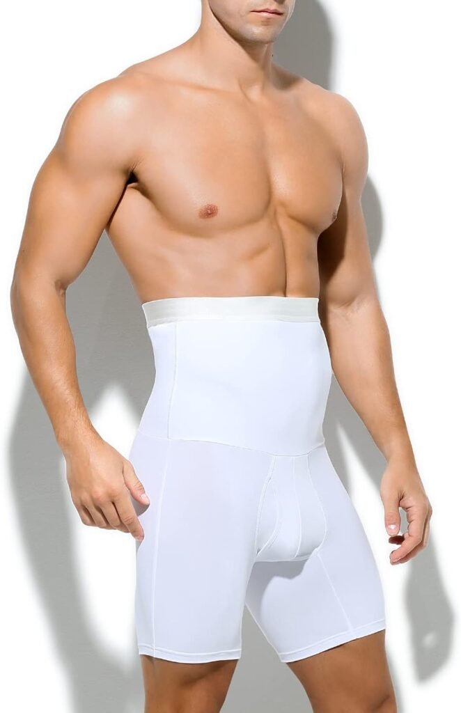 Mens Tummy Control Shorts High Waist Compression Shapewear Leg Underwear Boxer Briefs