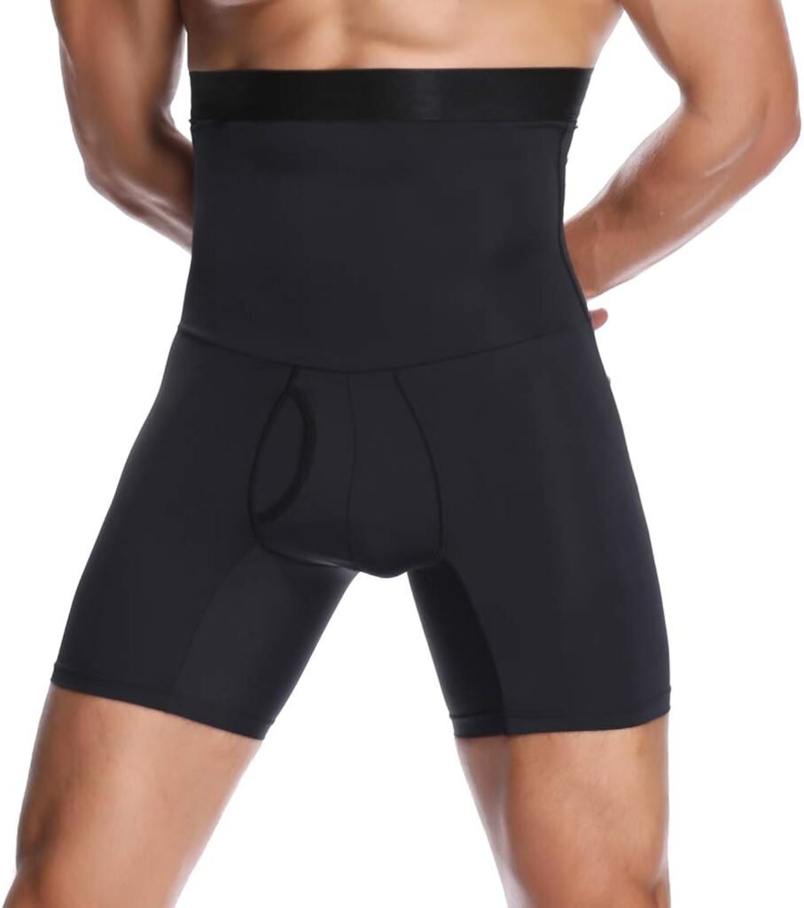 MissTalk Mens Underwear Boxer Briefs High Waisted Shapewear Shorts Body Shaper Tummy Control Panties Waist Trainer Trunks