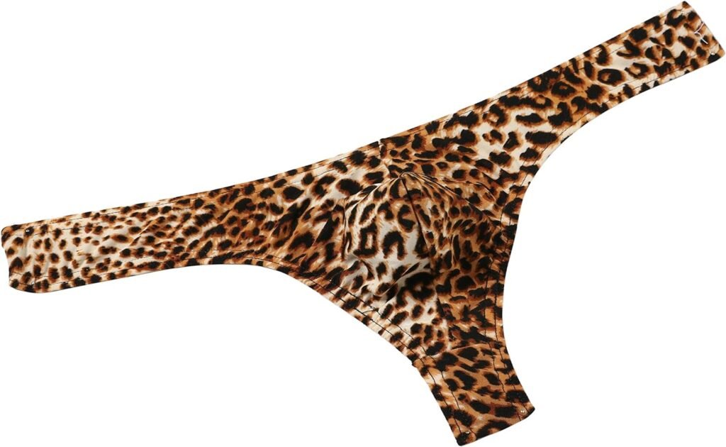 MuscleMate Hot Mens Leopard Print Thong G-String Underwear, Mens Leopard Print Thong Undie.