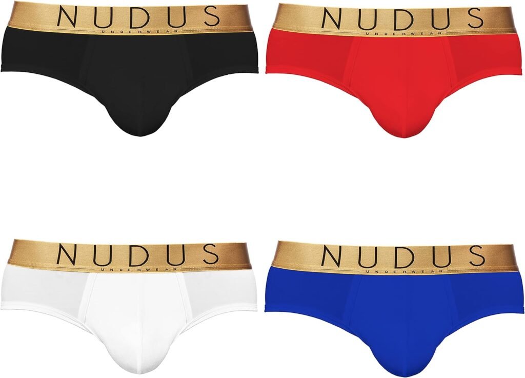 NUDUS Mens Bamboo 2 Pouches Underwear - Pack Of 4 Gift Box Briefs - Boxer Brief