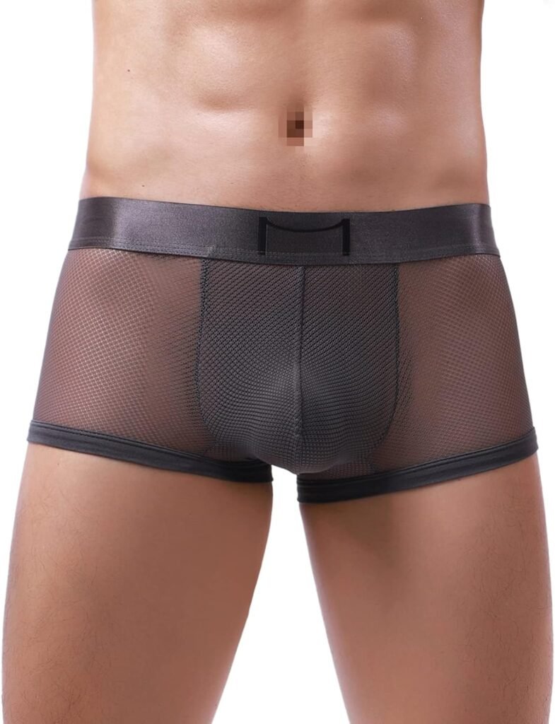 Sexy Underwear for Men Breathable Mesh Boxer Briefs Trunks