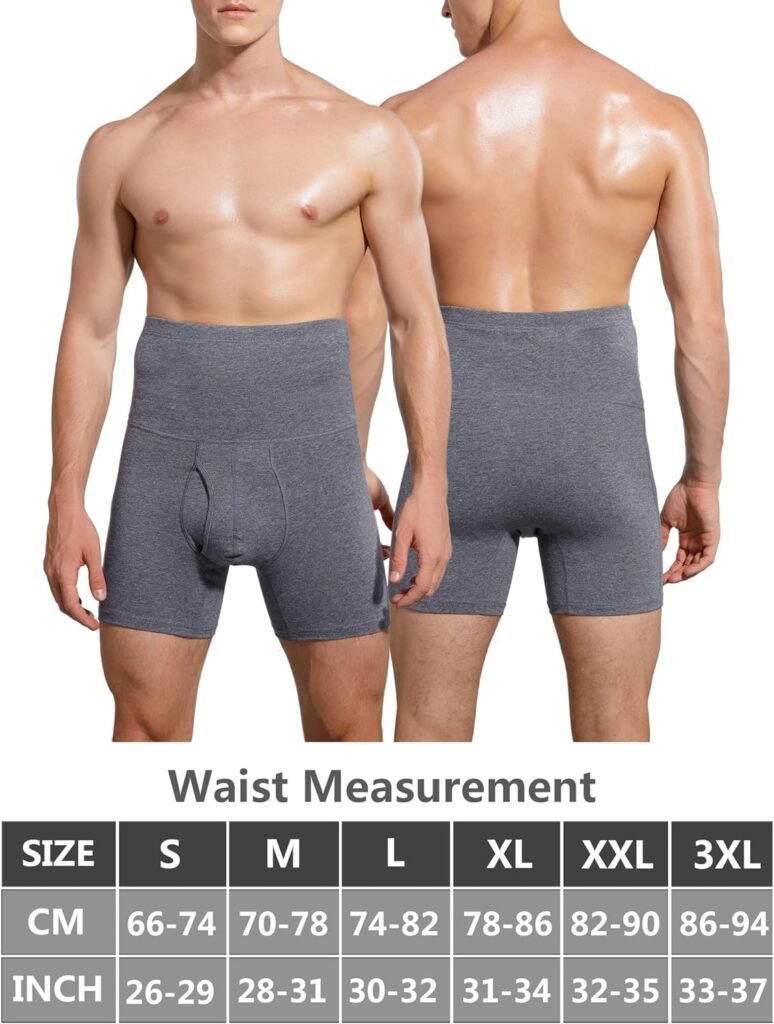 SHIONF Mens High Waisted Underwear Waist Protection And Warm Boxer Briefs