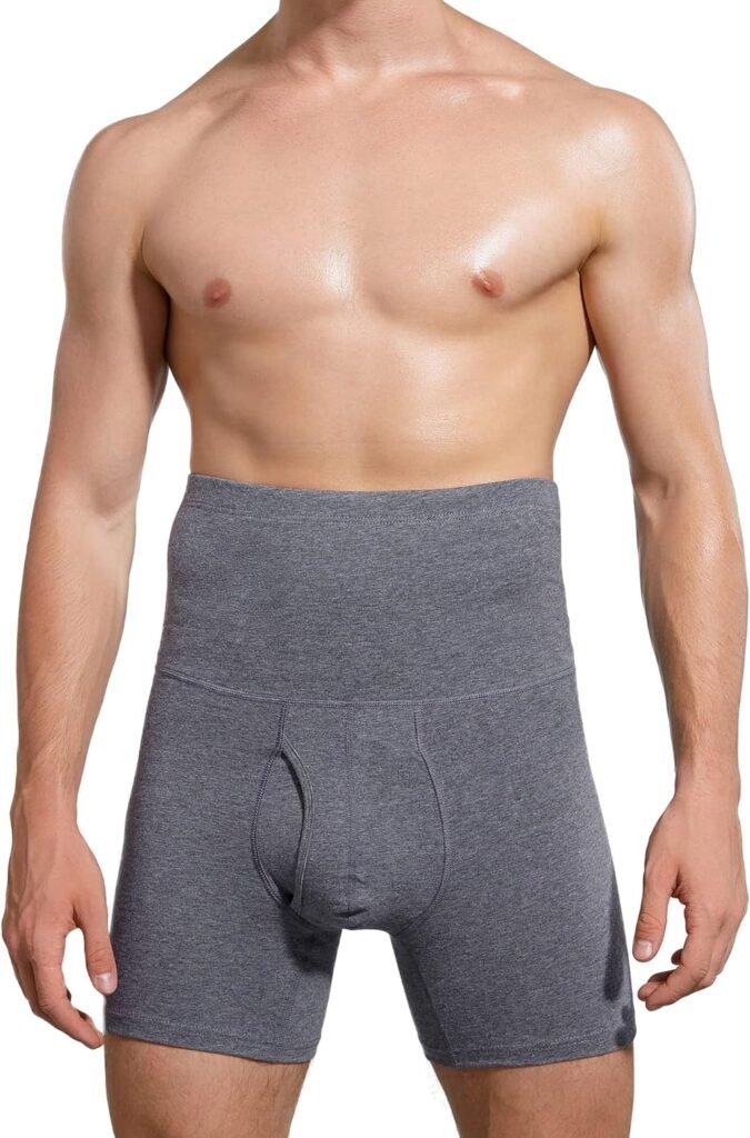 SHIONF Mens High Waisted Underwear Waist Protection And Warm Boxer Briefs