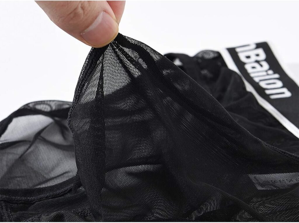 ZONBAILON Mens Thong Underwear Briefs Pack Sexy See-Through Mesh Bulge Enhancing Ball Pouch