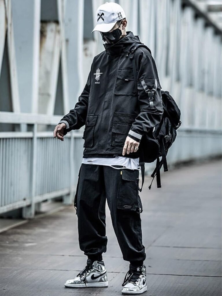 Aelfric Eden Streetwear Windbreaker Jackets Streetwear Multi Pockets Patchwork Hip Hop Cyberpunk Techwear Harajuku Coat