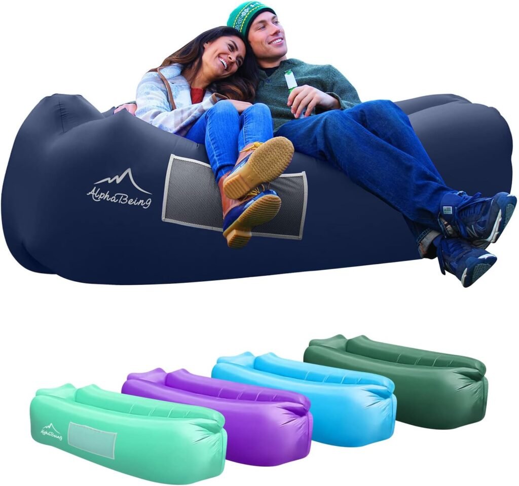 AlphaBeing Inflatable Lounger - Best Air Lounger Sofa for Camping, Hiking - Ideal Inflatable Couch for Pool and Festivals - Perfect Inflatable Beach Chair for Adults