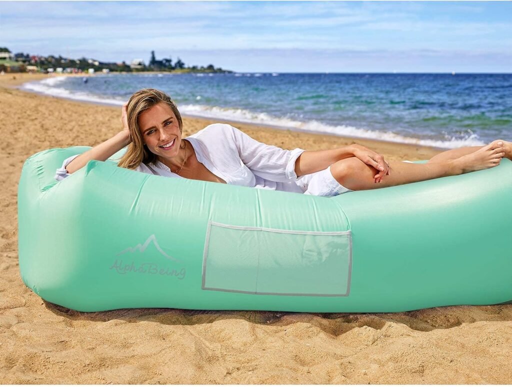 AlphaBeing Inflatable Lounger - Best Air Lounger Sofa for Camping, Hiking - Ideal Inflatable Couch for Pool and Festivals - Perfect Inflatable Beach Chair for Adults