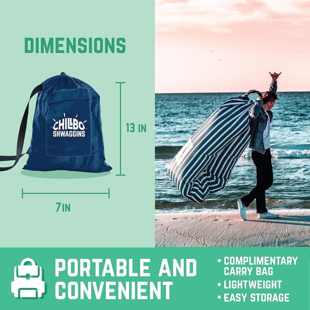 Chillbo Shwaggins Inflatable Couch – Cool Inflatable Chair. Upgrade Your Camping Accessories. Easy Setup is Perfect for Hiking Gear, Beach Chair and Music Festivals.