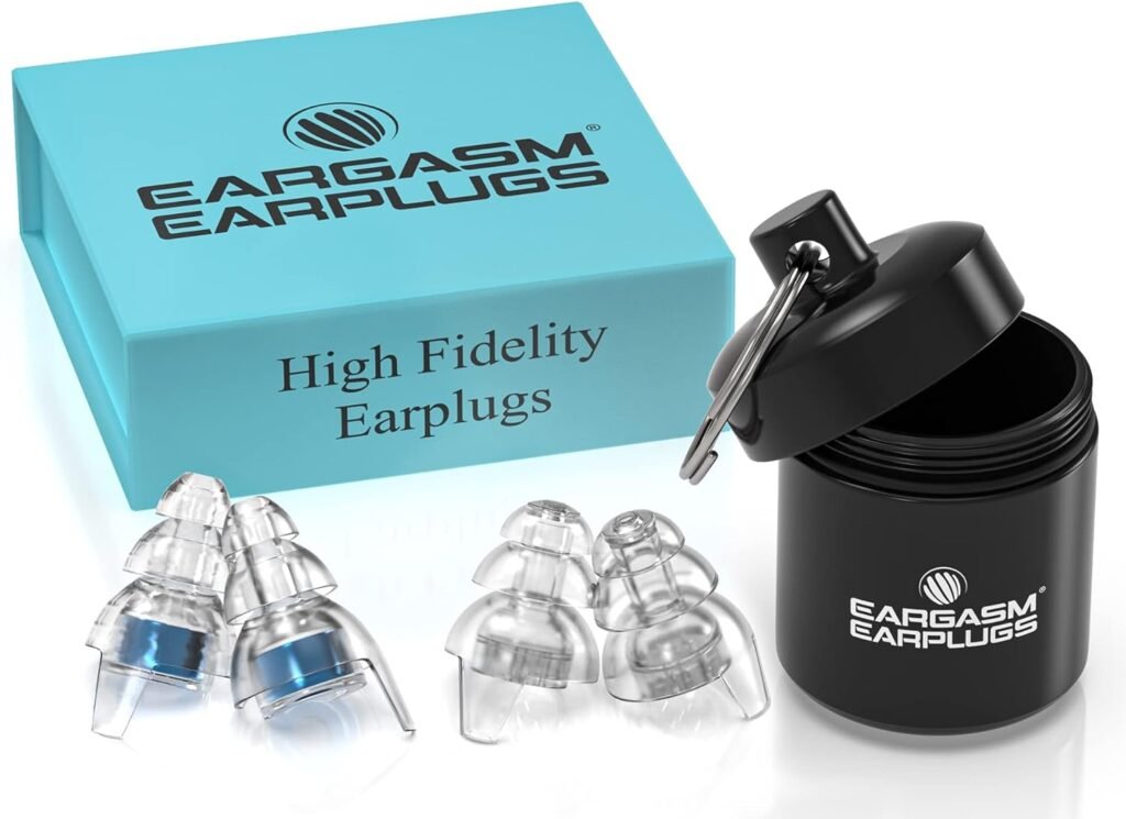 Eargasm High Fidelity Earplugs for Concerts Musicians Motorcycles Noise Sensitivity Conditions and More (Premium Gift Box Packaging) (Blue)