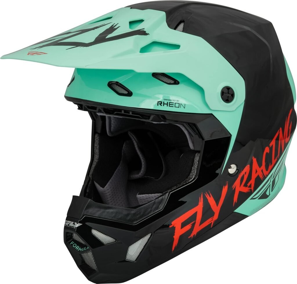 FLY Racing Adult Formula CP S.E. Rave Helmet (Black/Mint/Red, X-Large) ECE/DOT FMVSS 218 approved