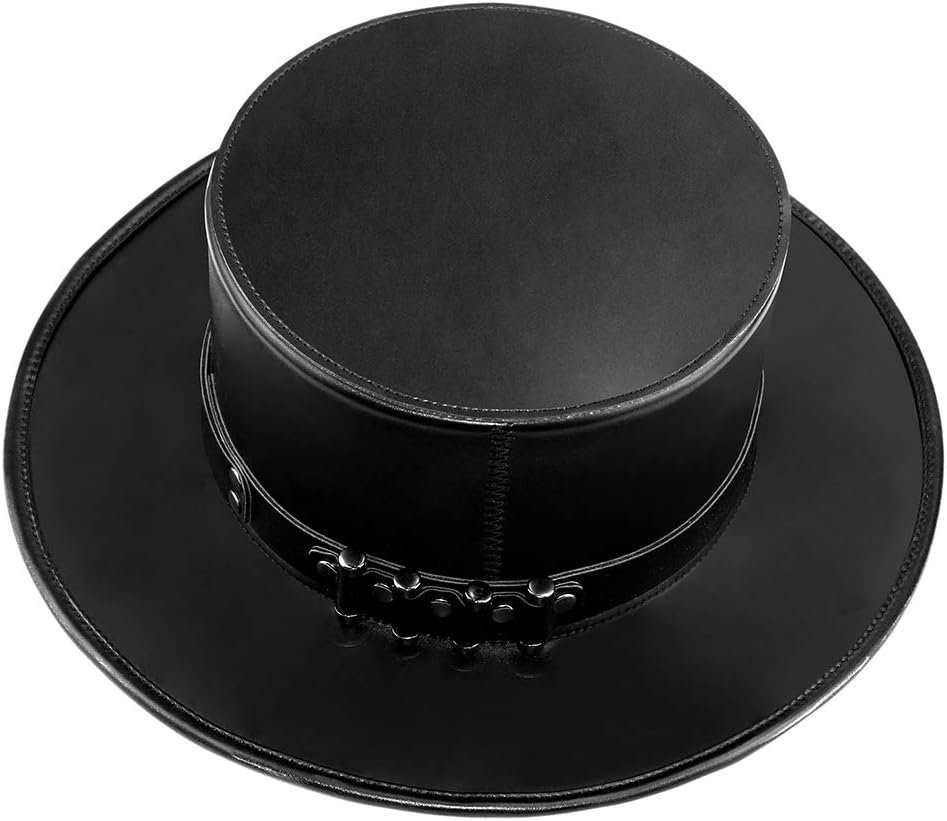 Gear Duke Steampunk Style Pure Black Metal top hat, Halloween Costume Role Playing Party hat