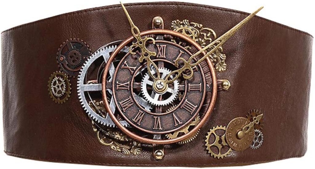 GearDuke Steampunk Gear Clock Waist Belt Women Accessories Cyberpunk Clothing Decorative Wide Belt Wild Waist Item