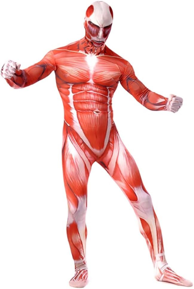 Halloween Attack On Titan Costume Cosplay Shingeki No Kyojin Muscle Bodysuit Jumpsuit Zentai Spandex Unisex for Kids Adult