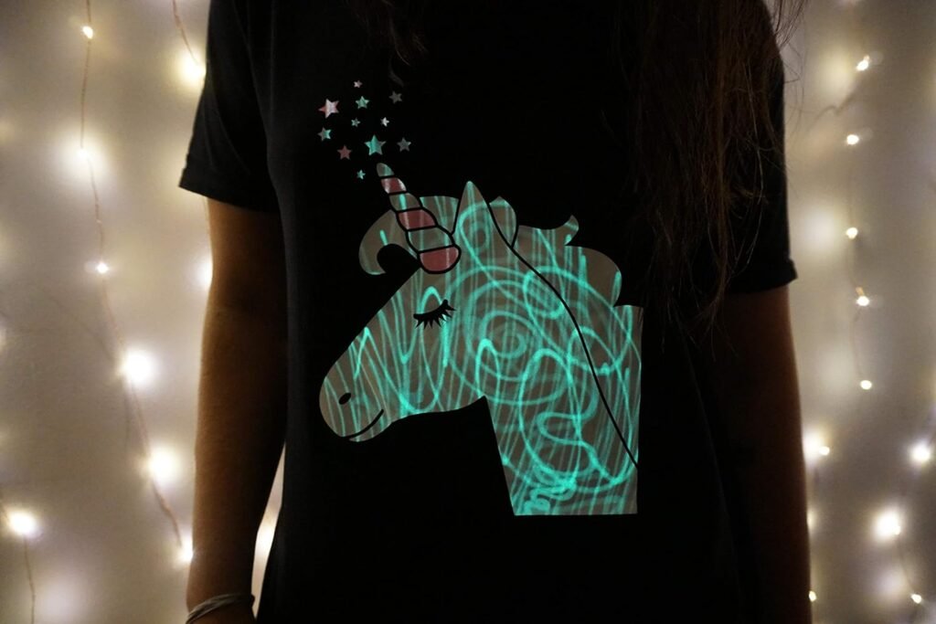 Illuminated Apparel Orignial Interactive Glow in The Dark T-Shirt - Fun for Birthday Parties  Festivals