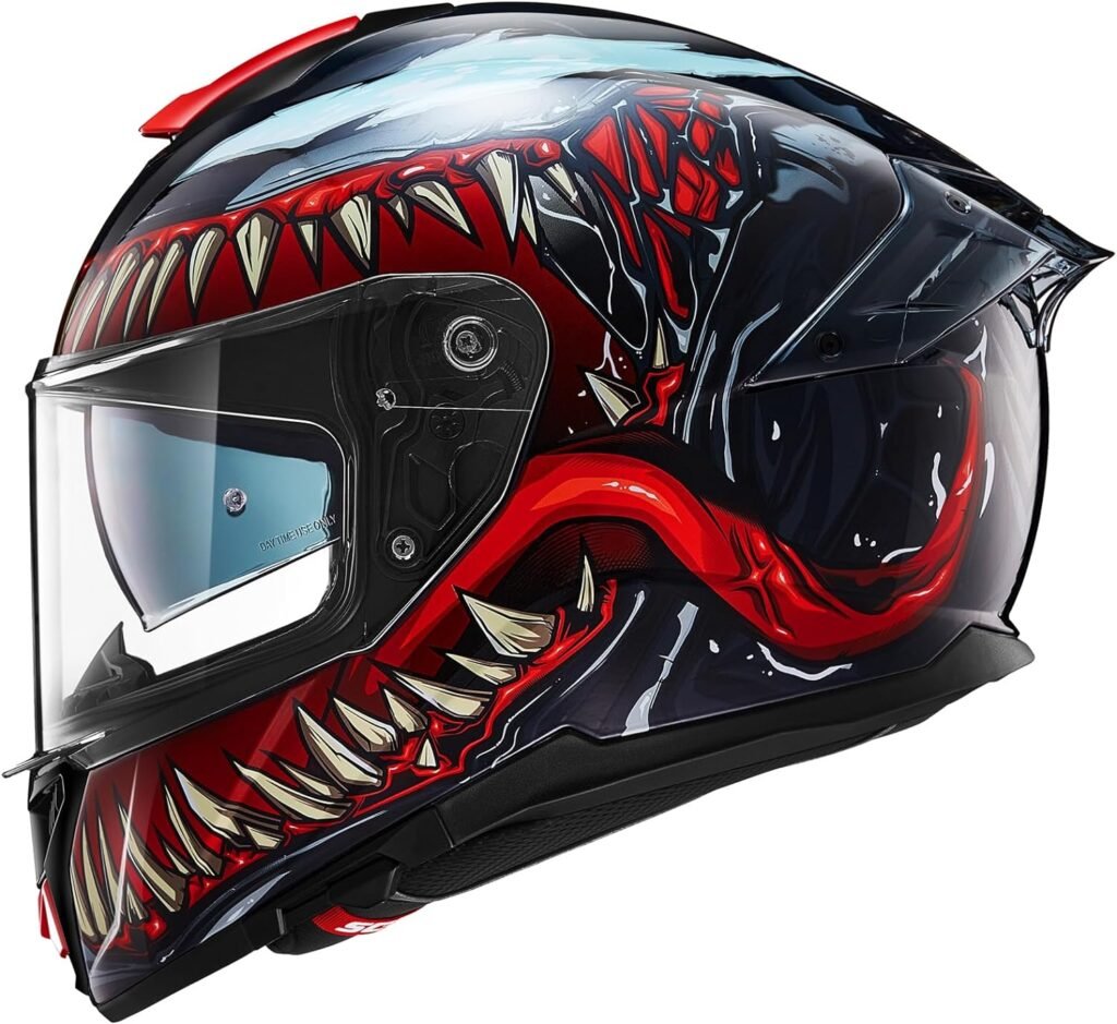 ILM Full Face Motorcycle Helmet for Adults Men Women Cascos Para Motos ATV UTV Snowmobile Motocross Helmet with Widening Visor DOT Model-861A (TheNight,L)