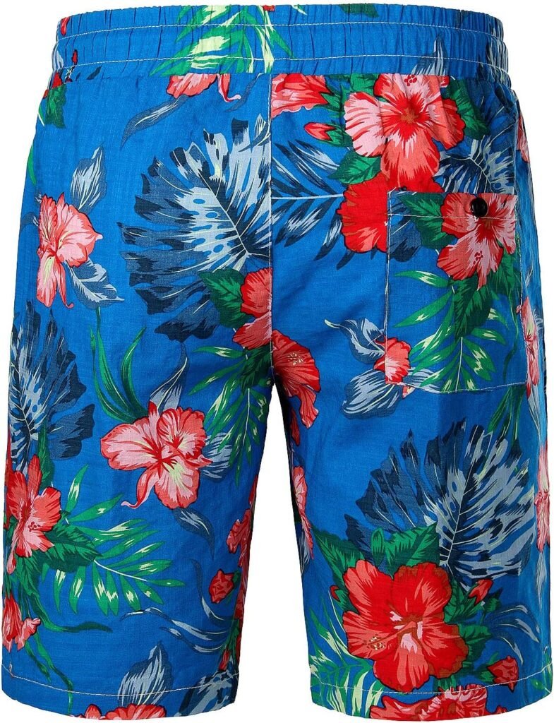 JOGAL Mens Flower Casual Button Down Short Sleeve Hawaiian Shirt Suits