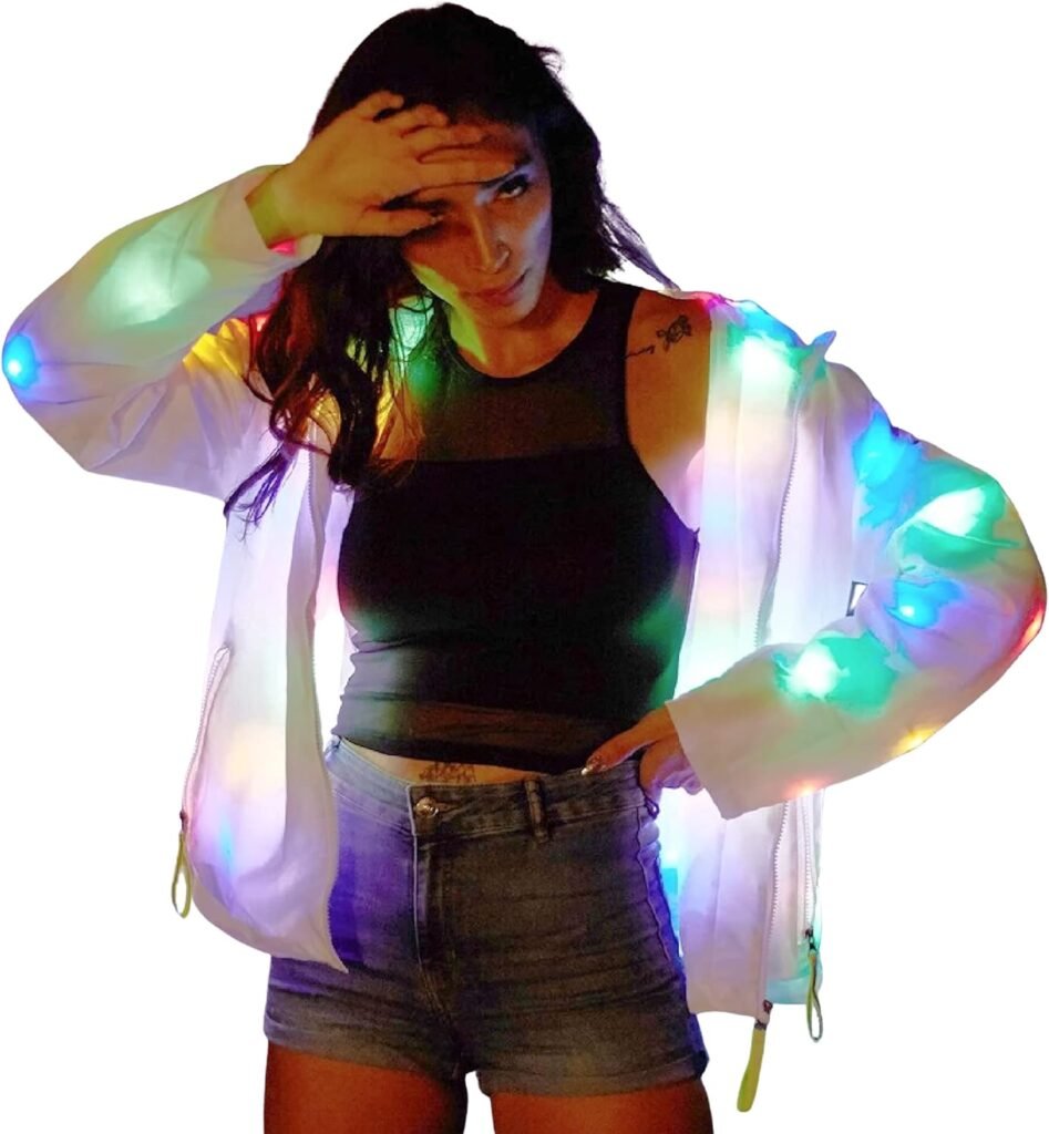 Light Up Costume LED Jacket The Flash Coat Hoodie Rave Lights Adult Kids Clothing Family Outfit Men Women Dance Club Glow