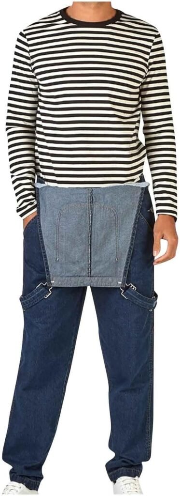 Lolmot Mens Classic Denim Overall Casual Vintage Relaxed Fit Overalls forf Men Outdoor Workwear with Adjustable Straps Pocket