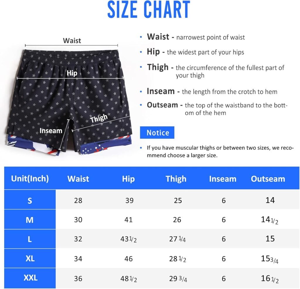 maamgic Mens Workout Shorts 2 in 1 Stretch 5 inch Inseam Gym Shorts Running Shorts with Compression Liner Zip Pocket