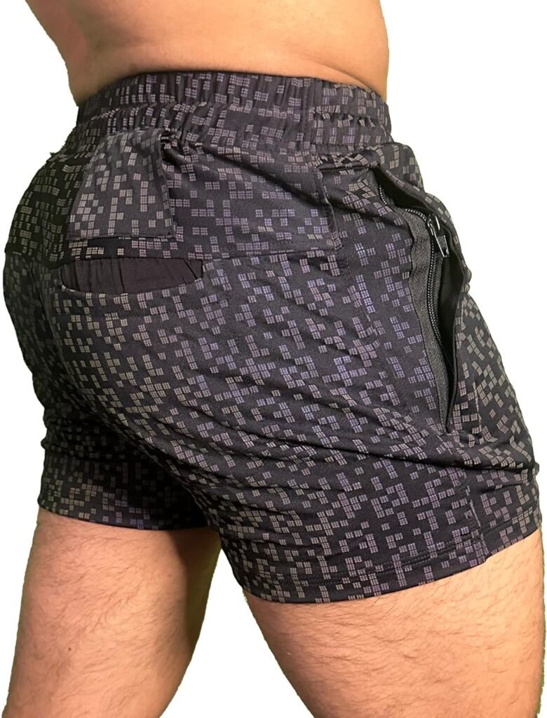 Mens Party Booty Shorts, Zippered Pockets, Rave  Festivals Shorts LGBTQ, Gay Weekender Shorts