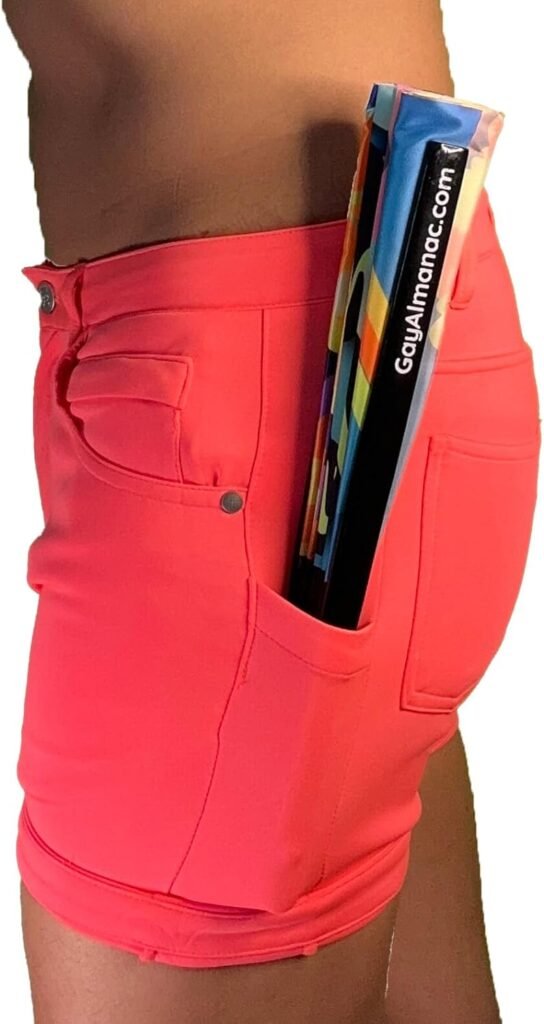 Mens Rave/Party Huggers Booty Shorts with Zippered Phone and Hidden Pockets