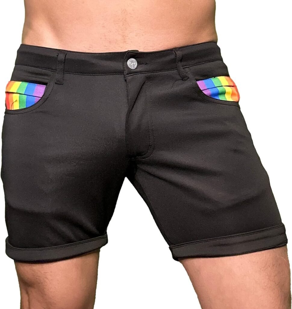 Mens Rave/Party Huggers Booty Shorts with Zippered Phone and Hidden Pockets