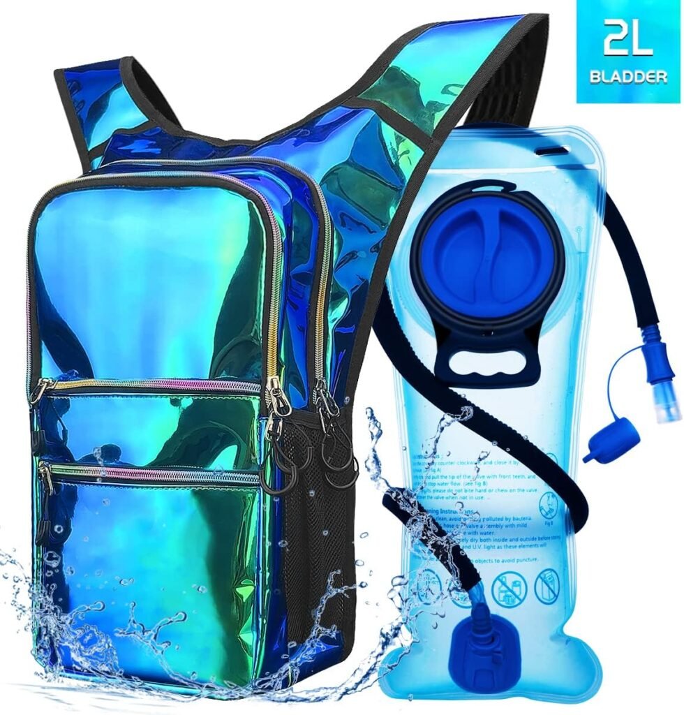 Mothybot Hydration Backpack Pack, Water Backpack 20L Capacities Included 2L Hydration Bladder, Festival Essential - Rave Hydration Pack Hydropack Hydro for Hiking, Running, Biking, Festival Gear