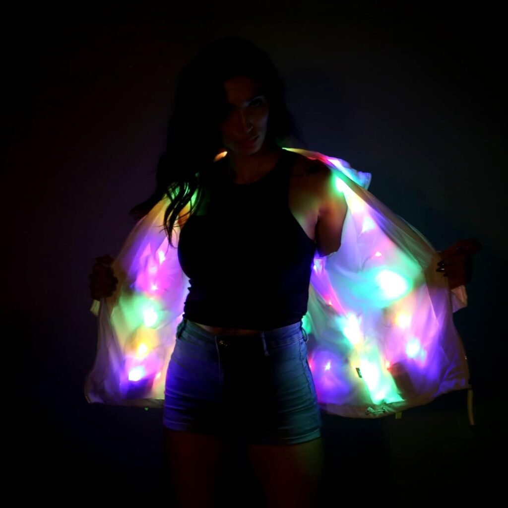 O-MAYEVER LED Light up Jacket For Men and Women Unisex Novelty Costume For Burning Man Party Carnivals Halloween Xmas Raves