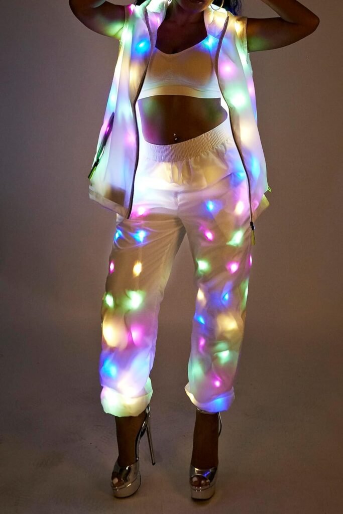 O-MAYEVER LED Light up Jacket For Men and Women Unisex Novelty Costume For Burning Man Party Carnivals Halloween Xmas Raves