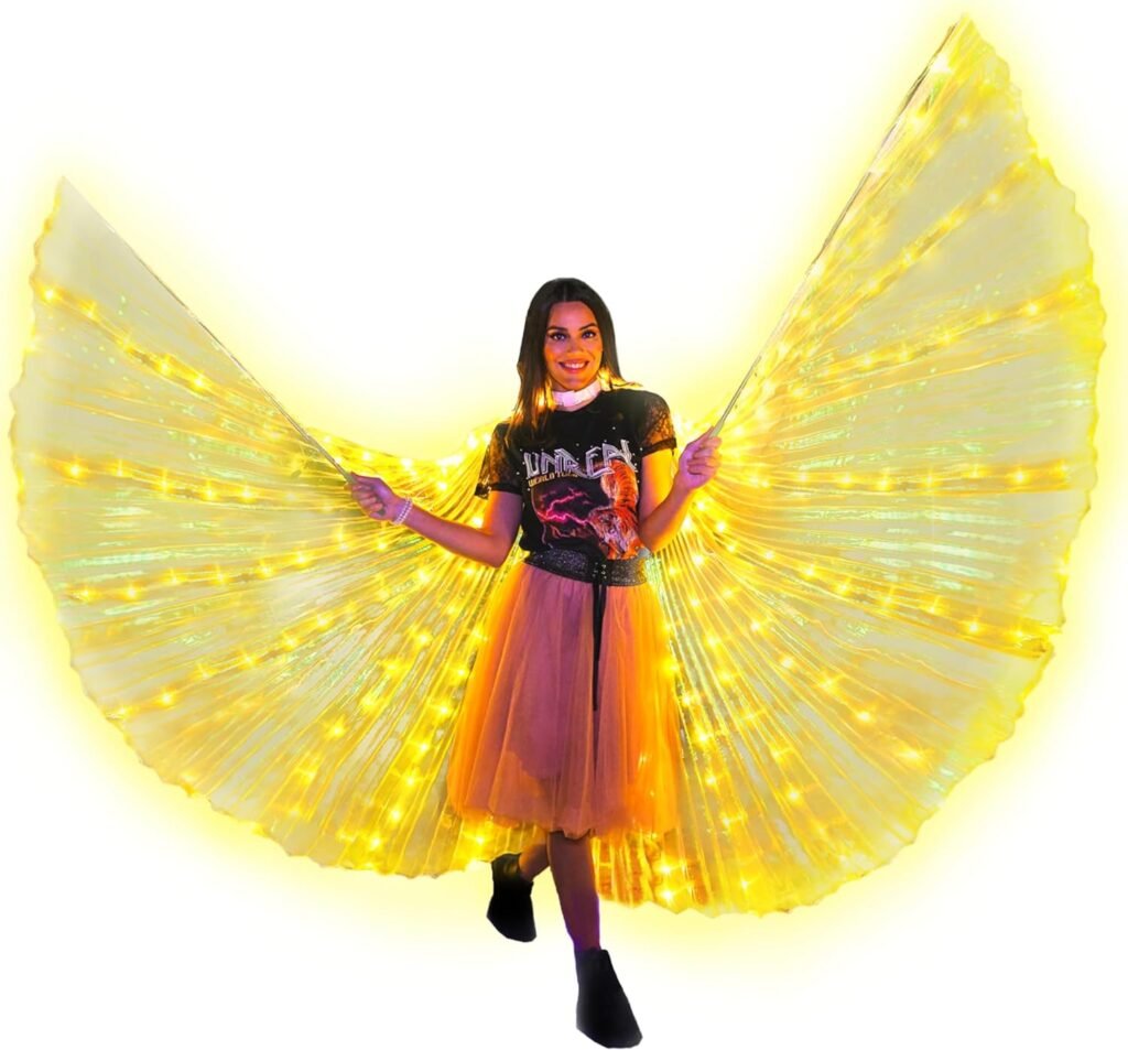 Tidalpool Illuminated Veil Angel Wings Adult Size Fairy Wings - Festival Angel Costume  Rave Cosplay Outfit