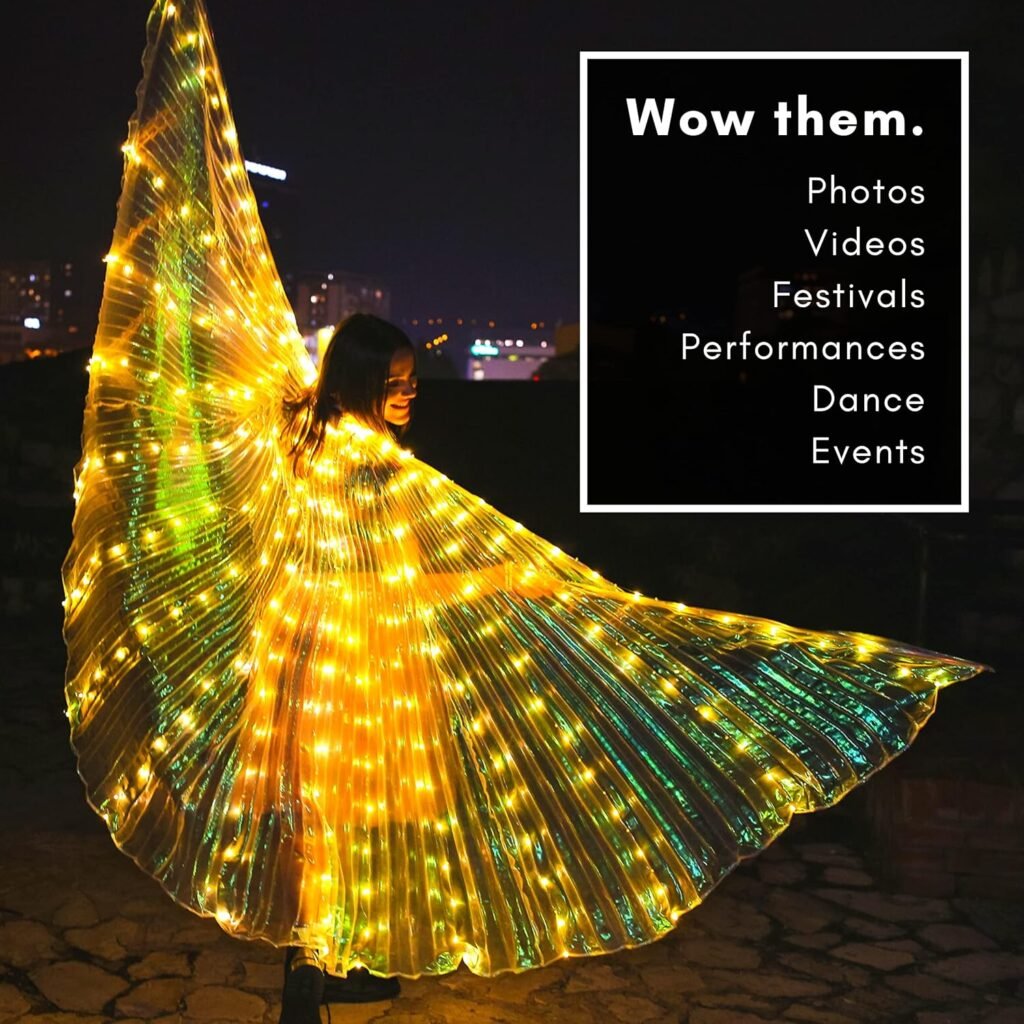 Tidalpool Illuminated Veil Angel Wings Adult Size Fairy Wings - Festival Angel Costume  Rave Cosplay Outfit