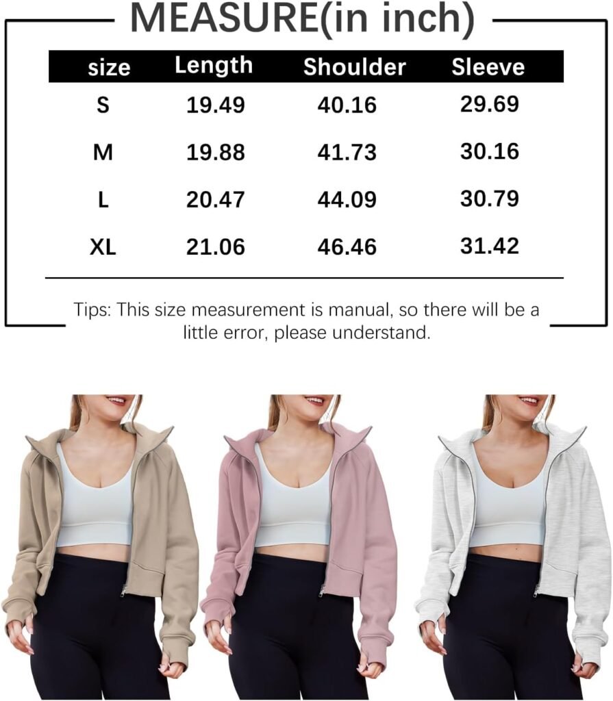 Trendy Queen Womens Zip Up Hoodies Cropped Sweatshirts Fall Outfits Casual Hooded Pullover Sweaters Tops Winter Clothes 2023