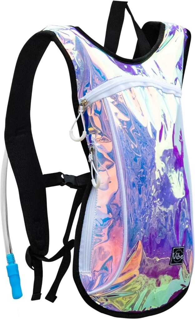 Vibe Hydration Backpack Pack from Recycled Polyester - 2L Bladder for Women Men Rave