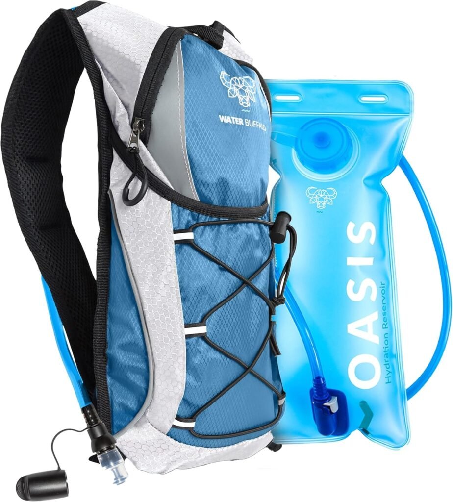 Water Buffalo Hydration Backpack - Lightweight Hydration Pack with 2L Water Bladder - Water Backpack for Hiking, Running, Biking, and Raves - Road Runner 12L Hydropack Backpack