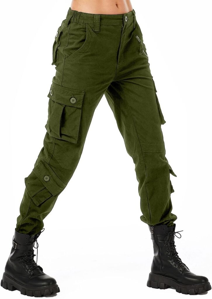 Womens Cotton Casual Military Army Cargo Combat Work Pants with 8 Pocket