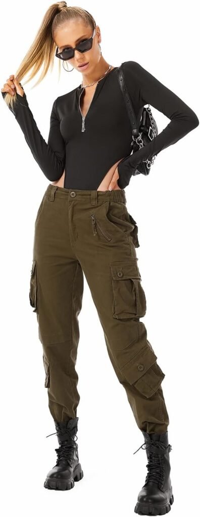 Womens Cotton Casual Military Army Cargo Combat Work Pants with 8 Pocket