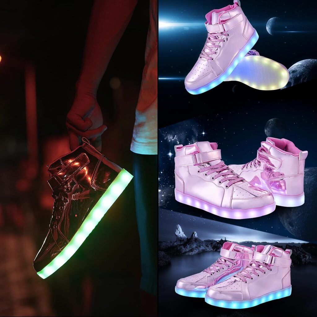 YIQIZQ Led Light Up Shoes High Top Sneakers for Women Men Hip-Hop Dancing Shoes for Halloween Christmas Party with USB Charging