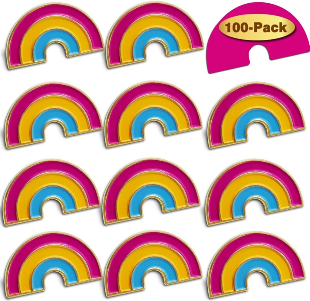 2/12/50/100Pcs Pan Pansexual Pride Rainbow Lapel Pins Bulk-Supports LGBT Progress Gay Brooch Badge for Men Women Clothes Bags Hats