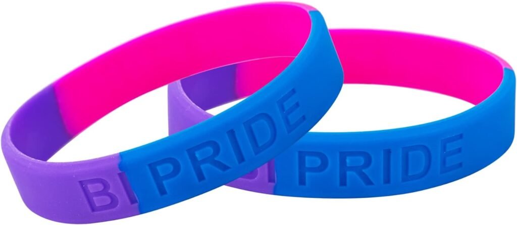 Bisexual Gay Pride Flag Silicone Awareness Bracelets - Rubber Bracelet - LGBTQ Awareness Accessories - Wristbands and Jewelry - Gay Support for Men and Women