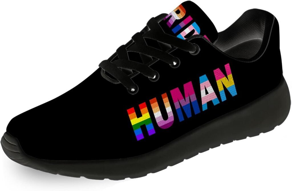 Ciadoon Pride Shoes Mens Womens Running Shoes Athletic Walking Tennis Sneakers LGBT Gay Pride Sports Jogging Shoes Gifts for Men Women