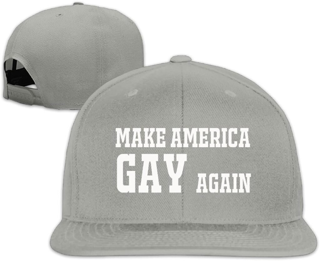 HenyzCY Cool Make America Gay Again Hip-Hop Baseball Cap Hat Snapback Adjustable Cotton Male/Female Black