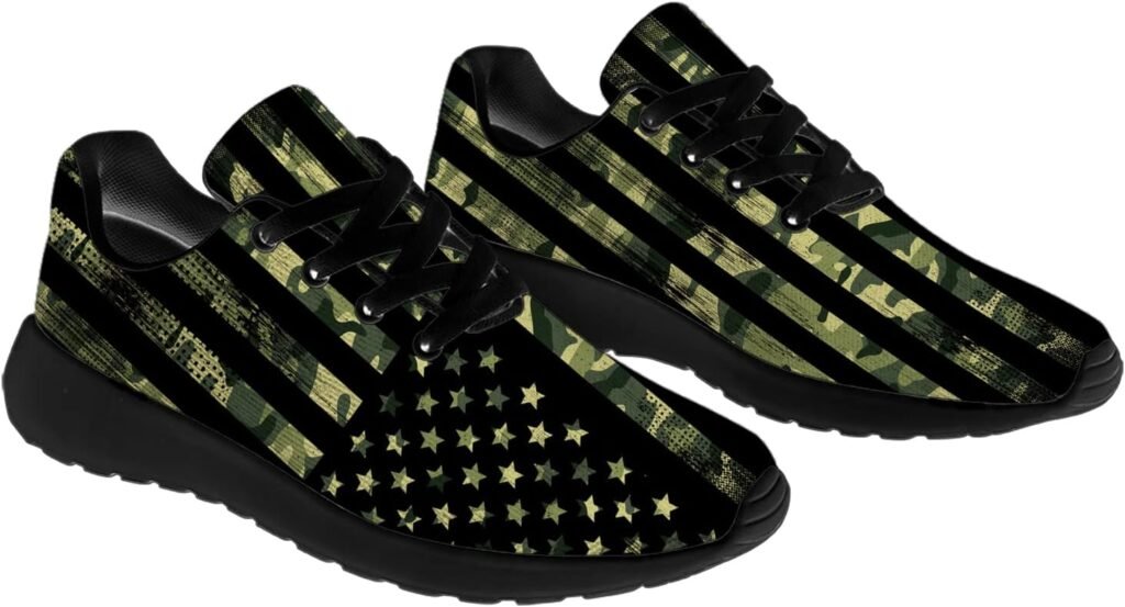 horethy American Flag Shoes for Men Women Running Shoes Womens Mens Comfortable Walking Tennis Sneakers Athletic Shoes Gifts