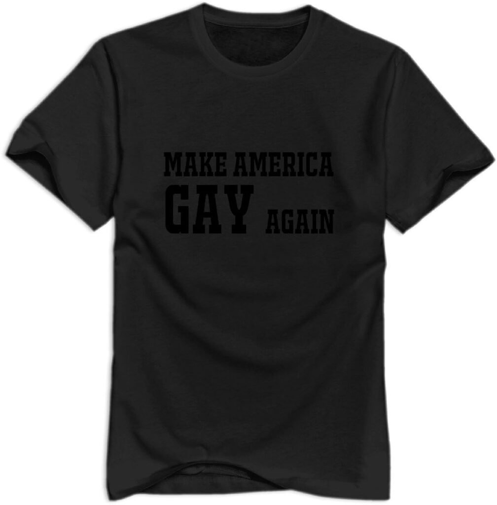 KST Mens Make America Gay Again 100% Cotton Crew Neck Funny Photo T-Shirt